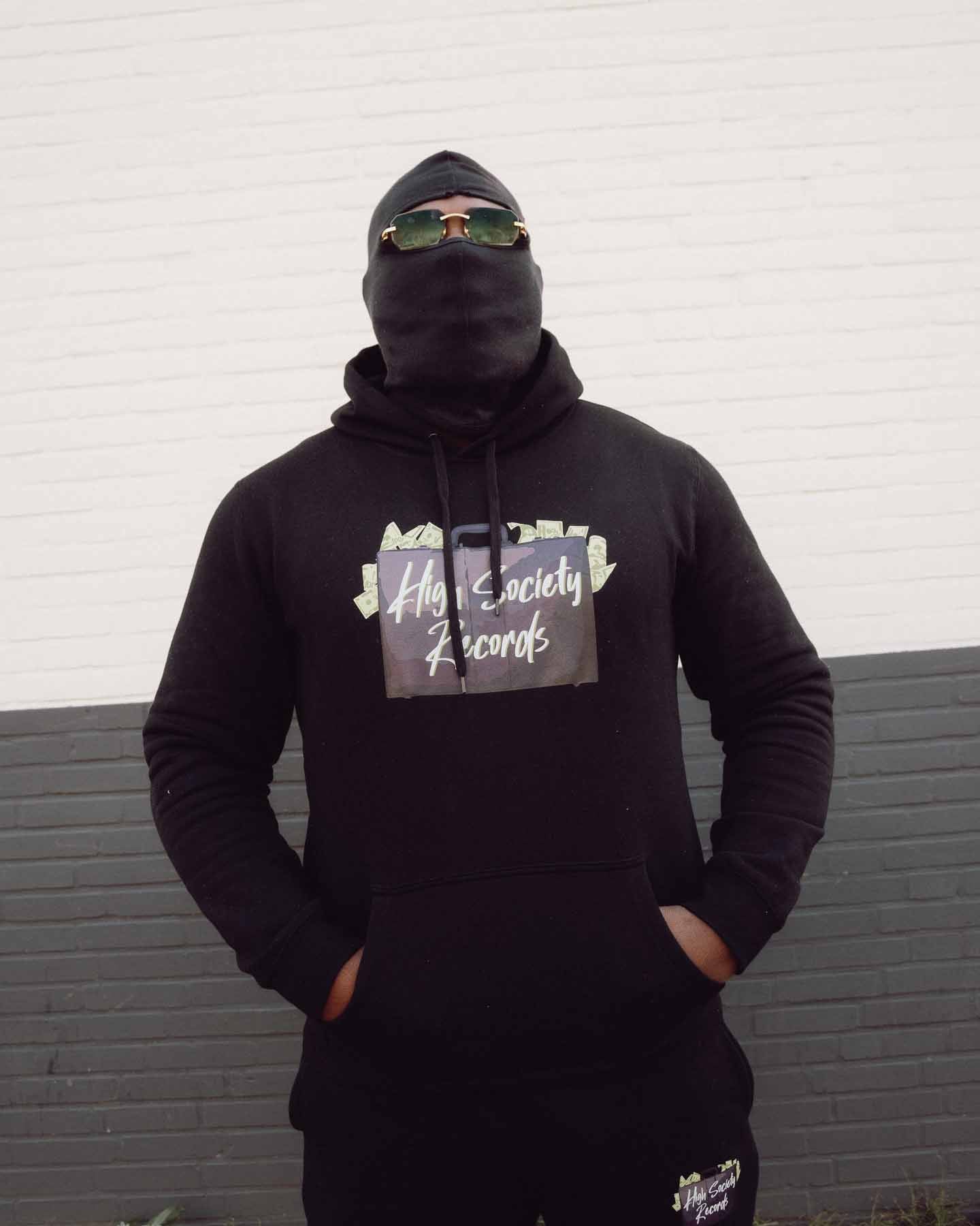 HIGH SOCIETY RECORDS HOODIE - BLACK