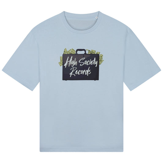 HIGH SOCIETY RECORDS TEE - BLUE ICE