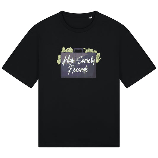 HIGH SOCIETY RECORDS TEE - BLACK