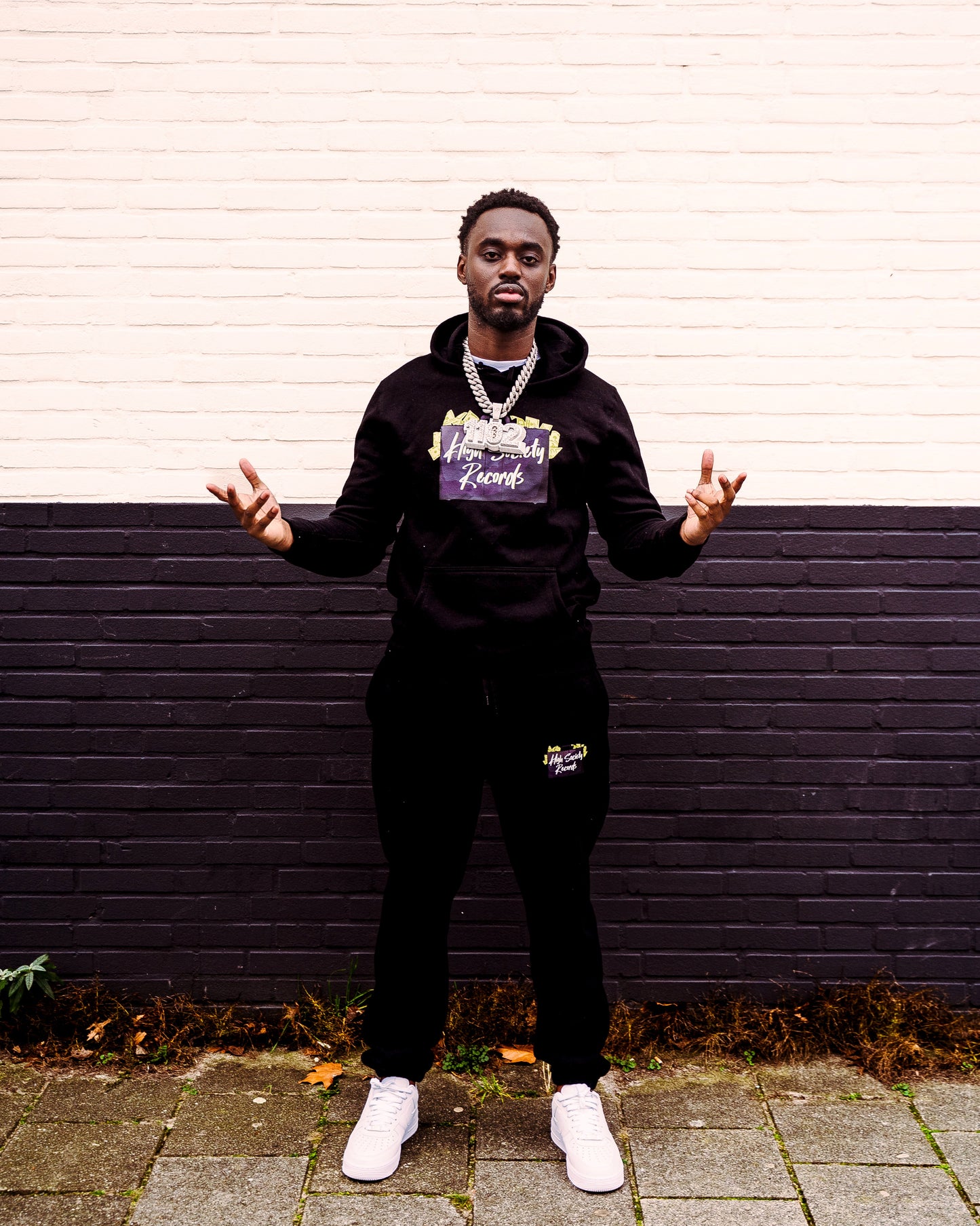 HIGH SOCIETY RECORDS TRACKSUIT - SET (BLACK)