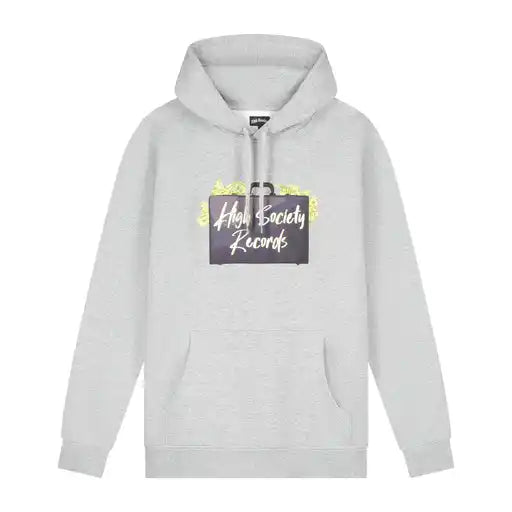 HIGH SOCIETY RECORDS HOODIE - HEATHER GREY